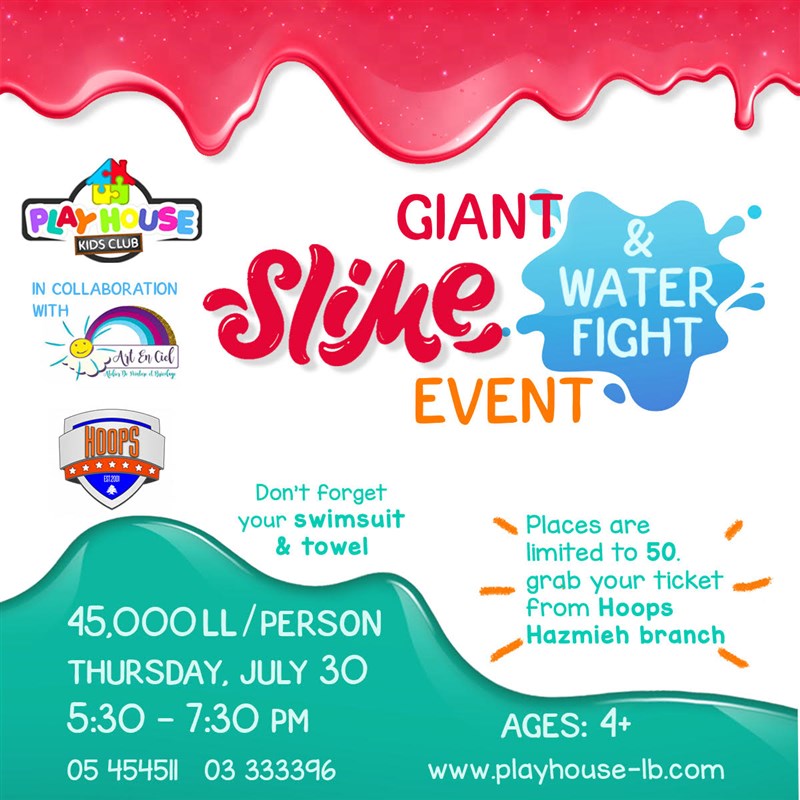 Giant slime and water fight event 